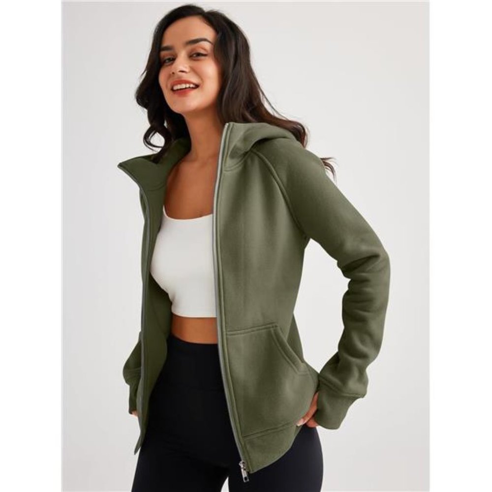 Queen Womens Zip Up Hoodies Fleece‎ Jackets Sweats Fall Outfits Sweaters Pockets